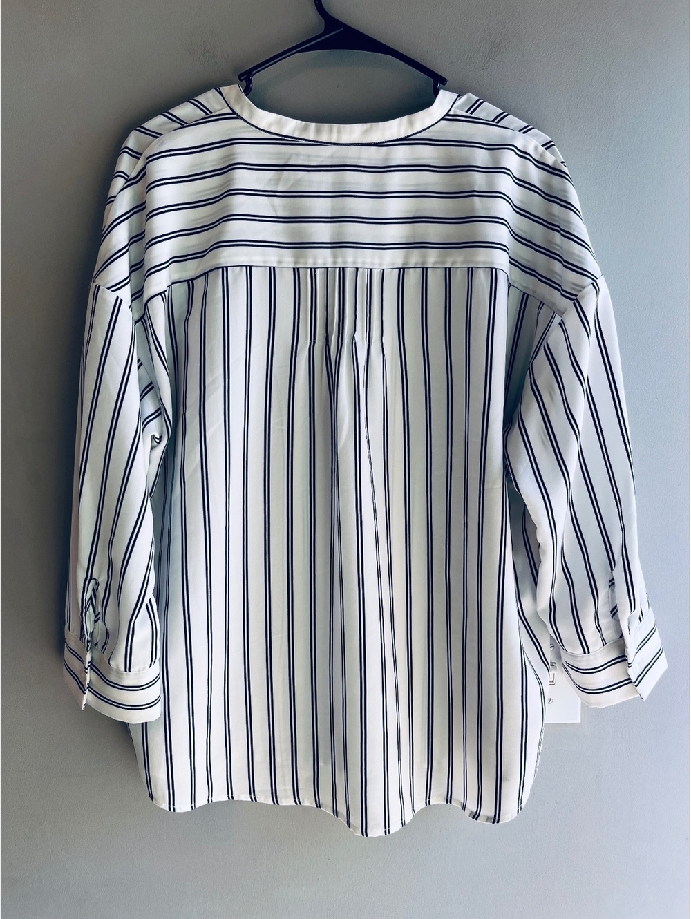 Banana Republic Classic Black White 3/4 Length Sleeve Blouse Size Large - Picture 6 of 9
